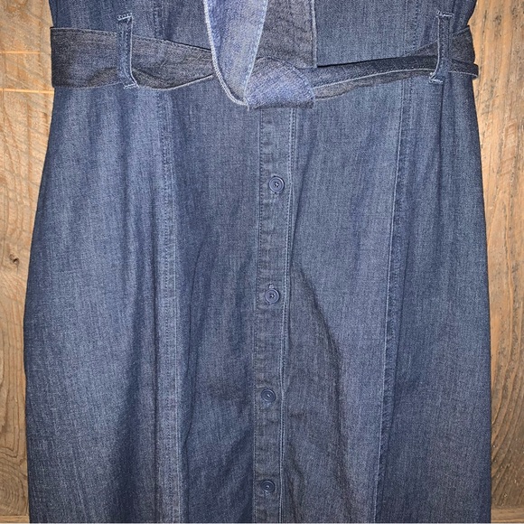 Women’s 16 BROOKE SHIELDS Denim Dress Full Button Belted Pockets Collared EXC - Picture 13 of 16